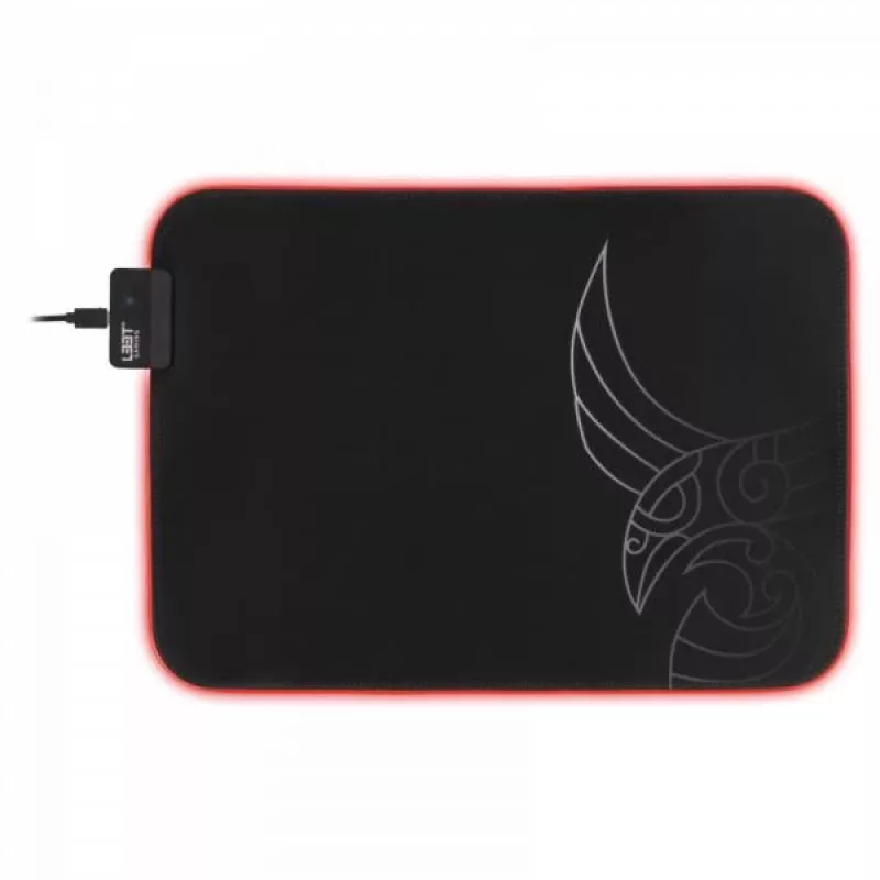 Podkładka gamingowa RGB L33T Gaming 160405 Karlvagn, średni rozmiar, szybka powierzchnia. 355 x 255 x 3 mm, czarny
