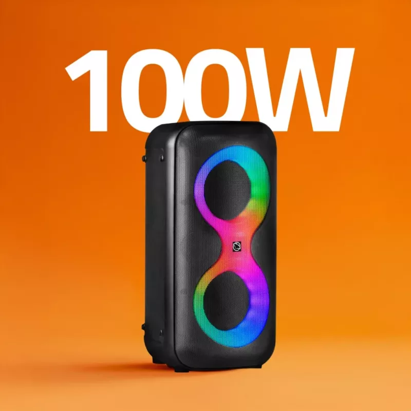 Przenośne centrum muzyczne MANTA SPK0401B100 głośnik Bluetooth, 100 W mocy szczytowej, radio FM, karaoke, wbudowany akumulator, X-BASS