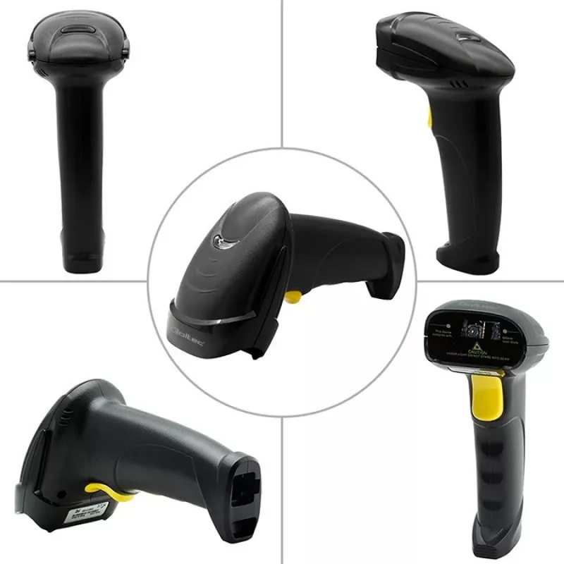 Przewodowy ręczny skaner kodów kreskowych 1D/2D QOLTEC 50853 — USB, obudowa ABS, kabel 1,65 m, 97×65×167 mm, 105 g