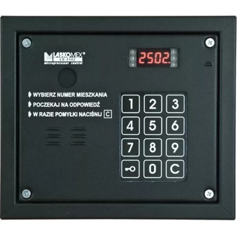 Panel audio Laskomex CP-2503R czarny z czytnikiem kluczy RFID