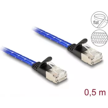 Kabel sieciowy DeLOCK RJ45 płaski Cat.6A 0,5m niebieski