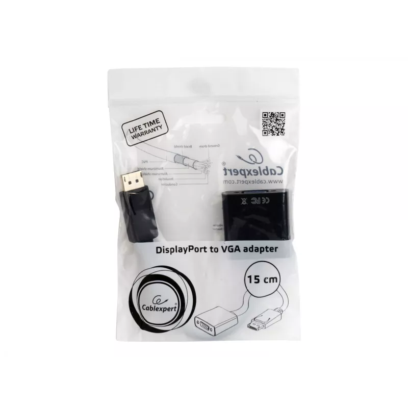 Adapter DisplayPort na VGA czarny