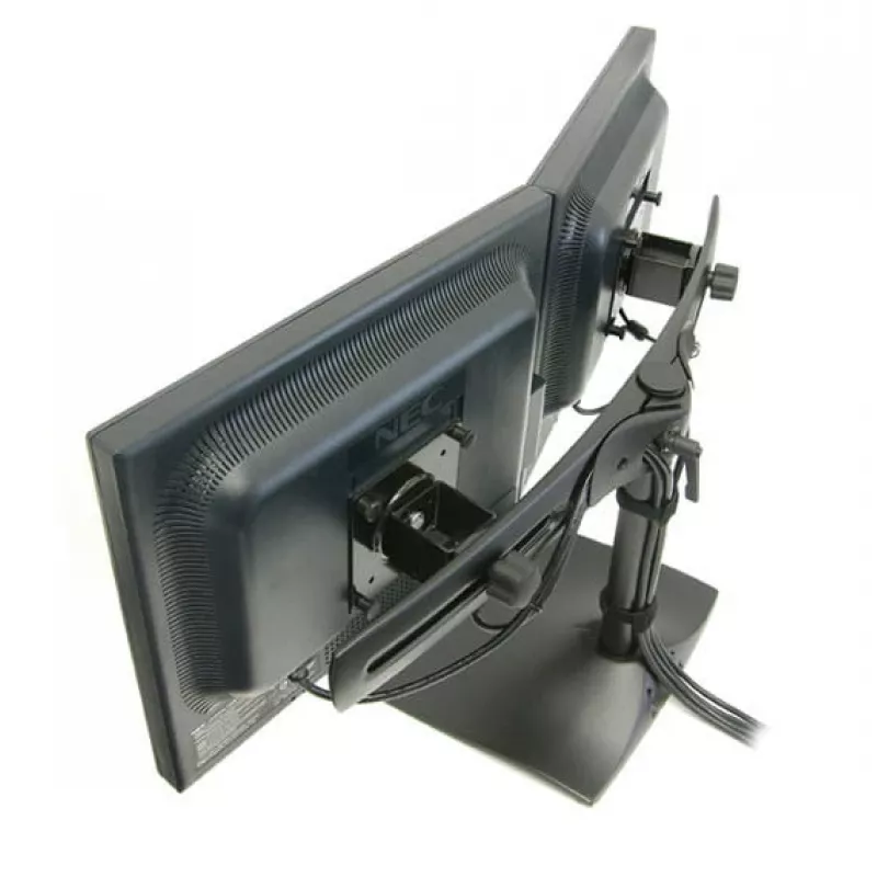 Ergotron DS100 - Podstawa - pozioma - dla 2 wyświetlaczy LCD - Aluminium, Stal - Czarny - Rozmiar ekranu: do 61 cm (do 24 cale)
