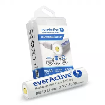 18650 Li-Ion 3.7V everActive 3500mAh battery (1 szt.) micro-USB with protection