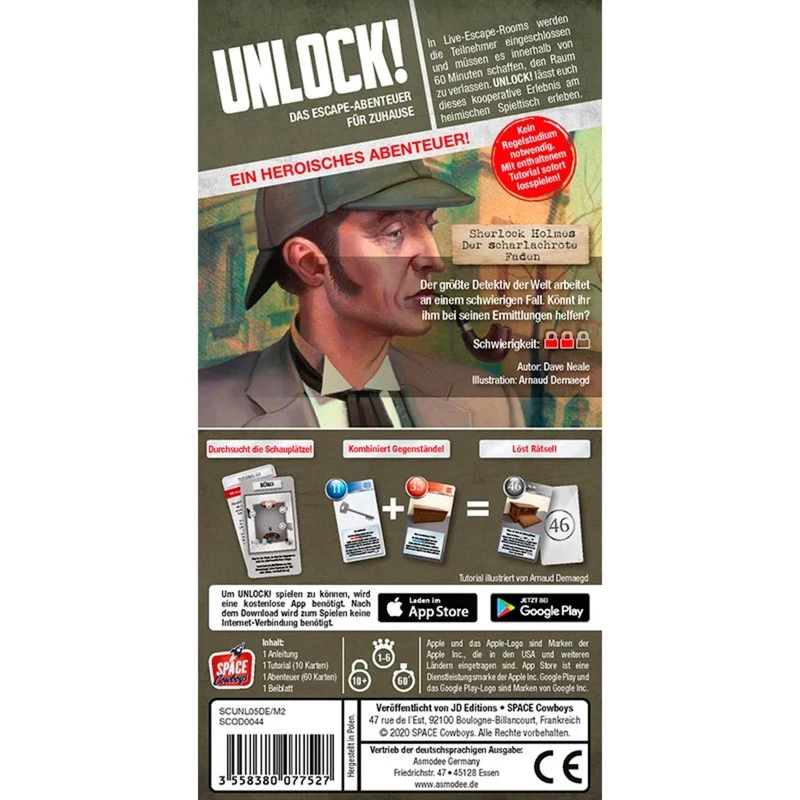 Unlock - Sherlock Holmes: Der scharlachrote line, Party Game Box 5B