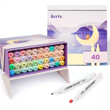 Dwustronne pisaki Arrtx LC302598 — 40 pastelowych kolorów