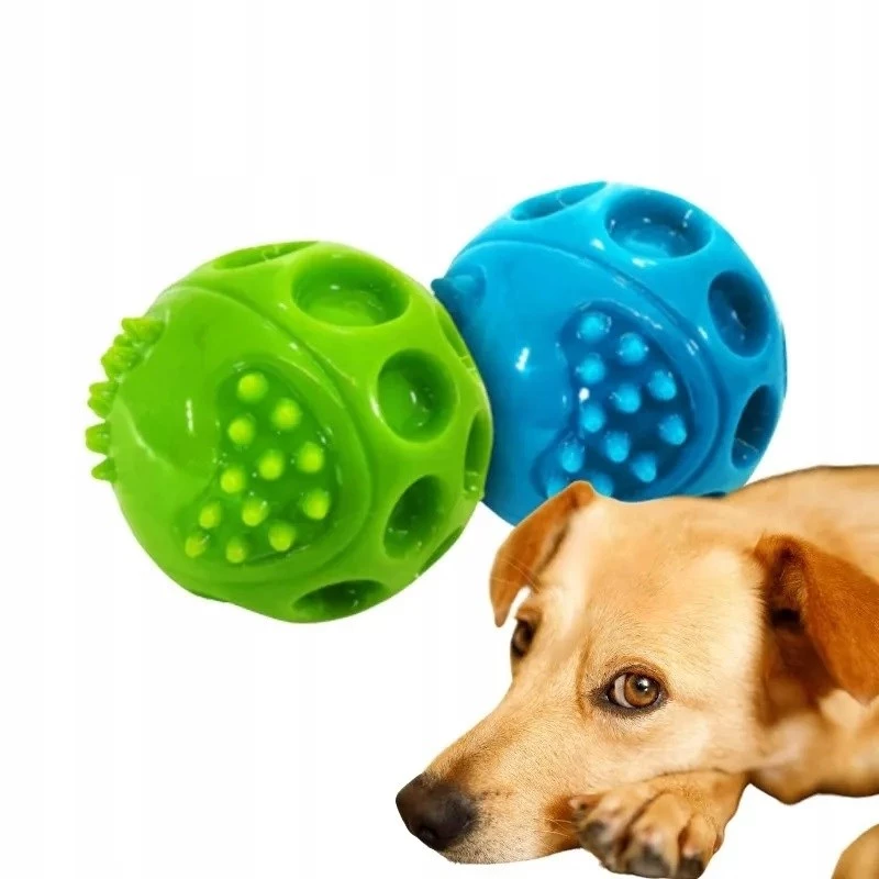 Zabawka dla psa Hilton Squeak Ball 6,3 cm — gumowa piszcząca piłka, 1 sztuka, niebieska, odpowiednia dla wszystkich ras