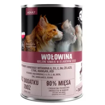 Mokra karma dla kota PetRepublic CAT Adult 400 g — kawałki w sosie z wołowiną