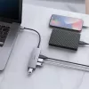 Hub USB Aukey CB-H36 — 4-portowy USB 3.2 Gen 1 Type-A, host USB 2.0, 5000 Mbit/s, aluminium srebrny