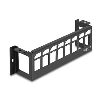 Panel krosowy DeLOCK 86516 Czarny Metal Montaż na ścianę 50mm x 41,6mm x 175mm