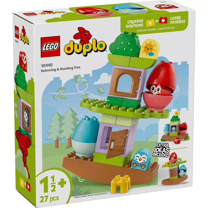 Zabawka konstrukcyjna LEGO DUPLO Drzewo do balansowania i układania 10440 — 27 elementów, dla dzieci od 1,5 roku, duże kolorowe klocki