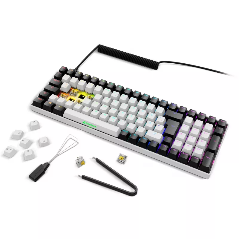Sharkoon SKILLER SGK50 S2 White DE-Layout Gateron Yellow Klawiatura