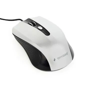 Przewodowa symetryczna mysz optyczna GEMBIRD MUS-4B-01-BS, USB typu A, 1200 DPI, 4 przyciski, czarno-srebrna