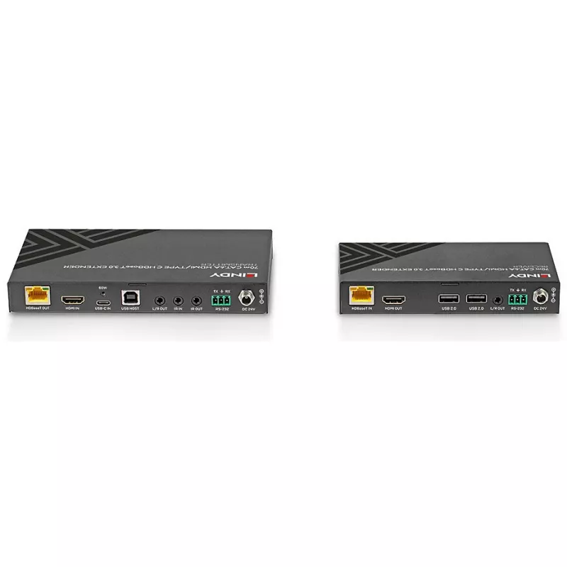 Przedłużacz KVM Lindy 70m Cat.6A HDMI 4K60 i Type C HDBaseT 3.0