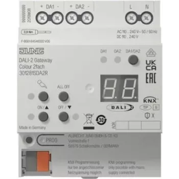 Gateway Jung 30128 1S DA2 R KNX DALI-2 Gateway Colour 2‑channel