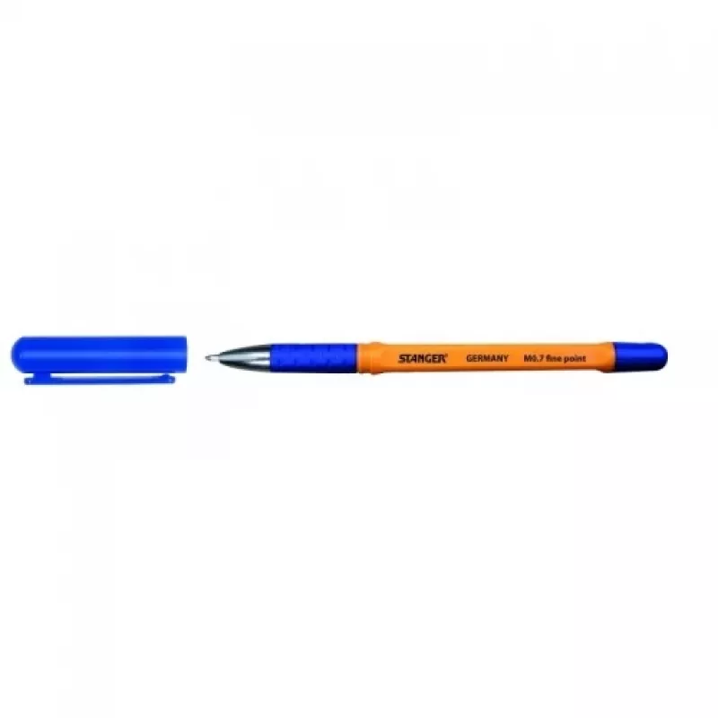 Długopis Stanger 18000300056 0.7 mm cienka końcówka z miękkim uchwytem, niebieski tusz