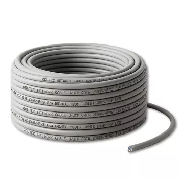 Kabel krosowy UTP CAT6 Miedź Cu 100m szary – QOLTEC 54560