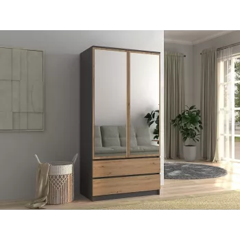 Topeshop SZAFA MALWA AN/AR L bedroom wardrobe/closet 5 shelves 2 drzwi(s)