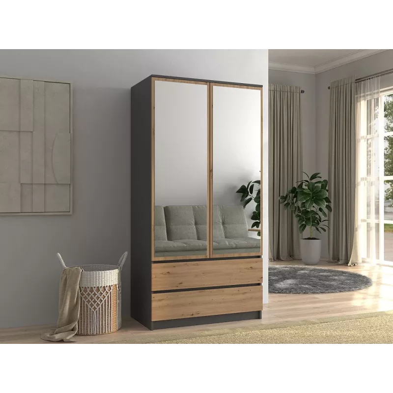 Topeshop SZAFA MALWA AN/AR L bedroom wardrobe/closet 5 shelves 2 drzwi(s)