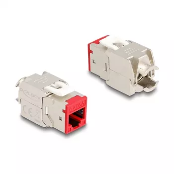 Moduł keystone DeLOCK 88115 Płaski Czerwony RJ-45 10 szt.