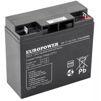 Akumulator AGM europower EP Series 12V 17Ah – żywotność 6–9 lat