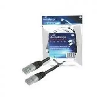 Kabel krosowy MediaRange RJ45 U/UTP C5e 5.0m (UTP) czarny Blist (MRCS104)