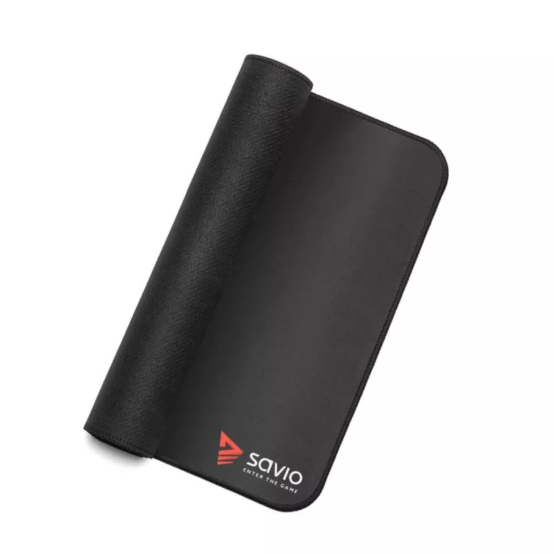 Podkładka pod mysz gamingowa SAVIO Czarny Edition Turbo Dynamic L — 700×300×3 mm, powierzchnia materiałowa, gumowa podstawa, obszywane brzegi