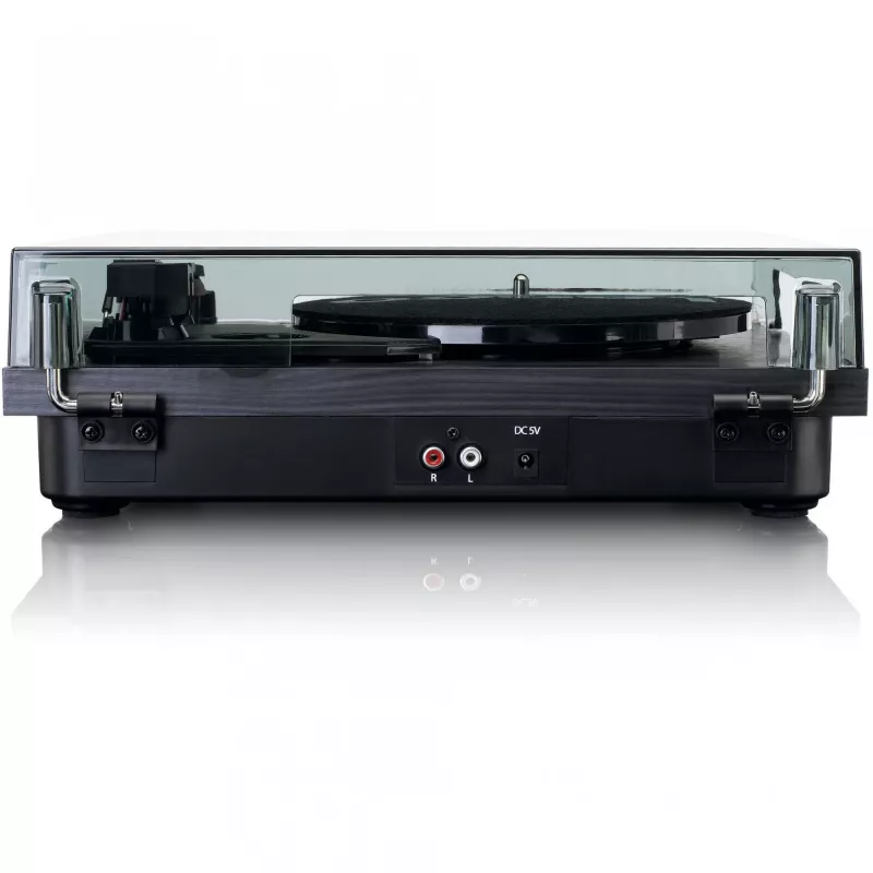 Gramofon audio z napędem paskowym Lenco LS-10 Czarny z wbudowanymi głośnikami, 33/45 obr./min, wyjście RCA, gniazdo słuchawkowe