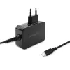 Ładowarka do urządzeń mobilnych QOLTEC 51024 — Uniwersalna ładowarka sieciowa AC, 65W PD, 20V/3,25A, kabel 1,2m, czarna