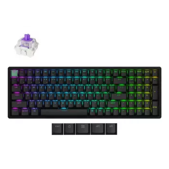 Mechaniczna klawiatura Keychron K4 HE z przełącznikami Gateron Double‑Rail Magnetic Nebula, bezprzewodowa, czarna, układ US