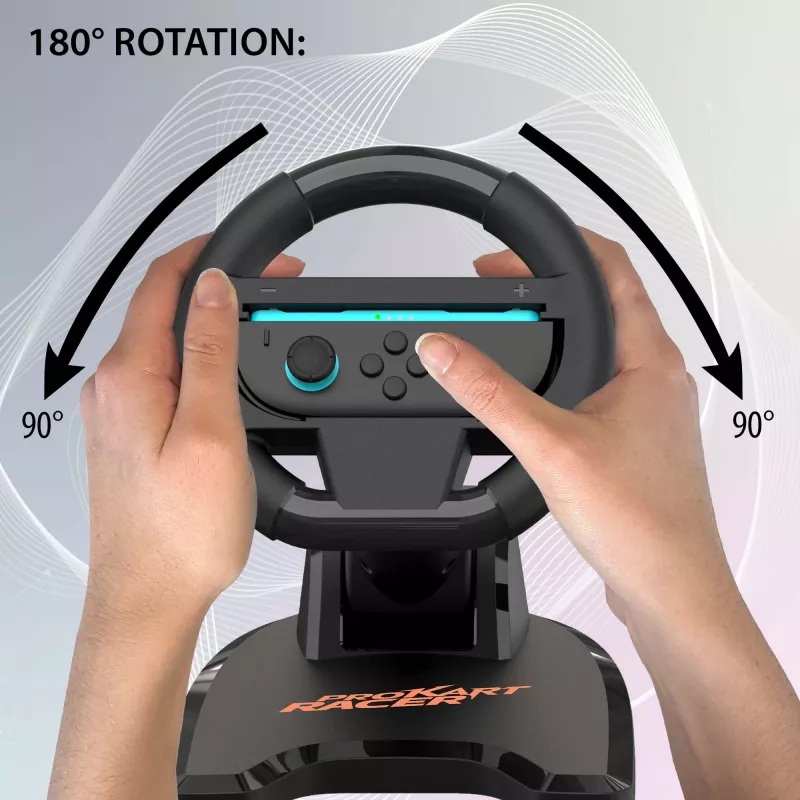Kierownica wyścigowa SUBSONIC SA5727-1 dla Nintendo Switch — regulowana czułość, design Kart Racer