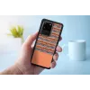 Etui na telefon man and wood do Samsung Galaxy S20 Ultra — brązowa krata z czarnymi wykończeniami