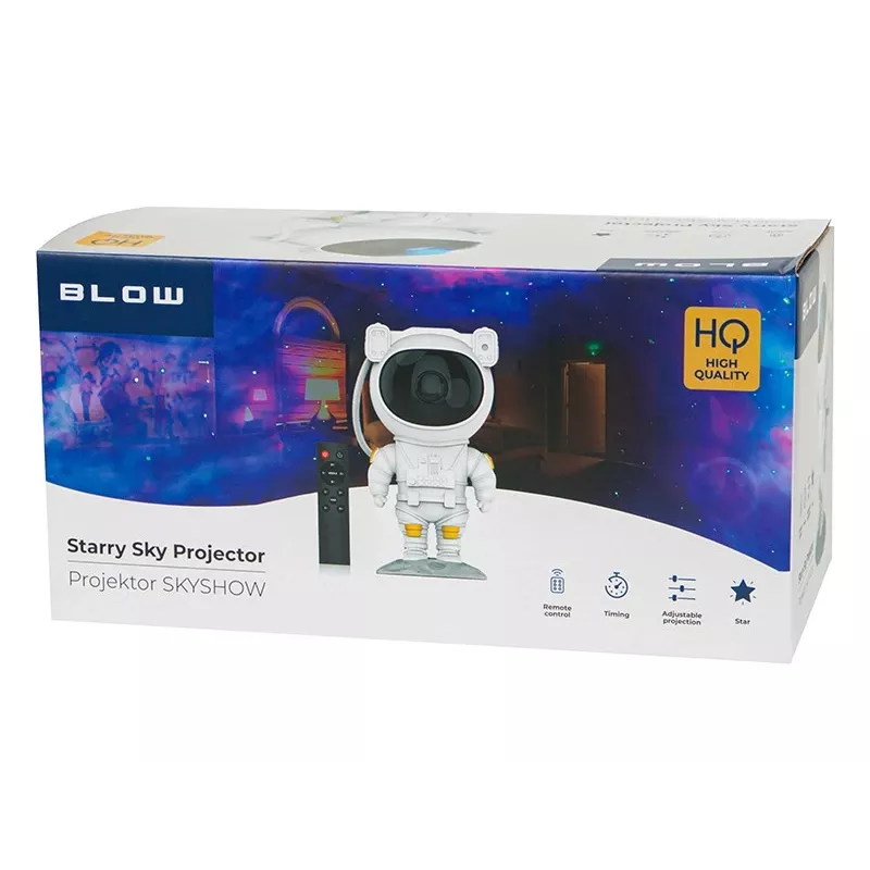 Projektor nocny BLOW 79-720 — LED astronauta projektor gwiaździstego nieba, wielokolorowy, 5 W, 240 lm, regulowana jasność