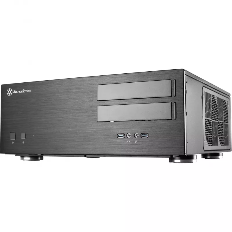 SilverStone Grandia GD08 - Desktop - SSI EEB - bez zasilacza - czarny - USB/Audio