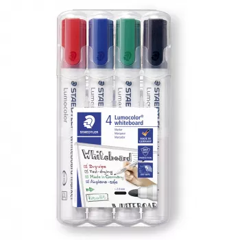 Marker Staedtler Lumocolor 351 WP4 Bullet tip Czarny niebieski zielony czerwony