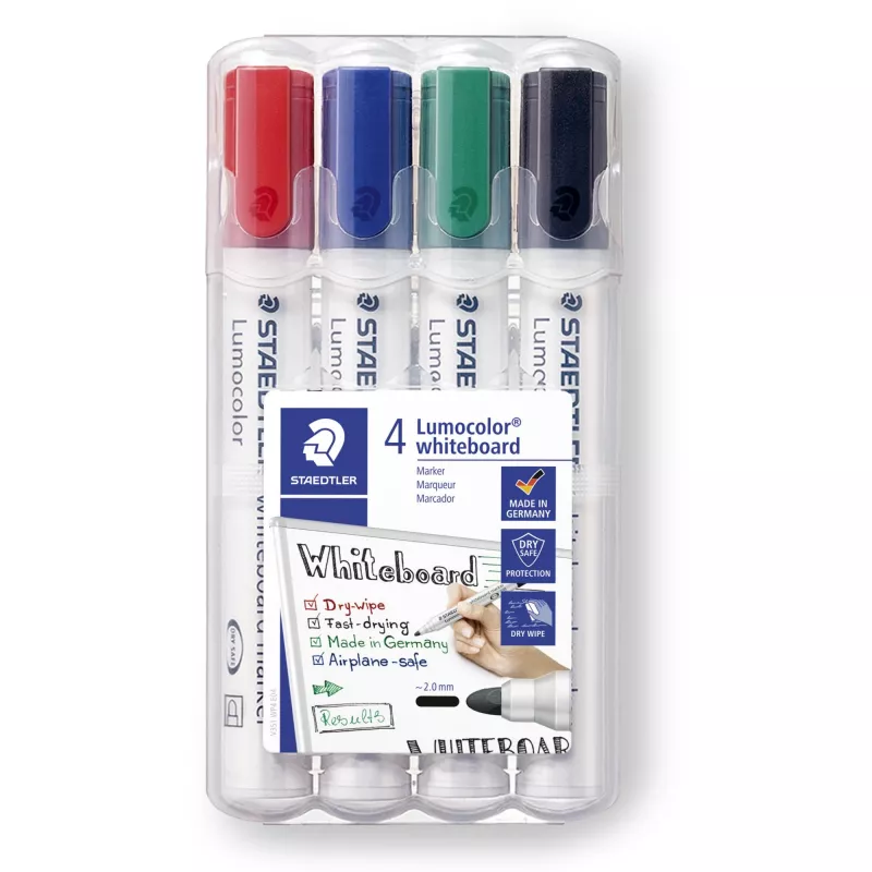 Marker Staedtler Lumocolor 351 WP4 Bullet tip Czarny niebieski zielony czerwony