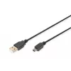 ASM AK-300130-030-S ASSMANN Kabel USB 2.0 HighSpeed Canon USB A/miniUSB B (5pin) M/M Czarny 3m