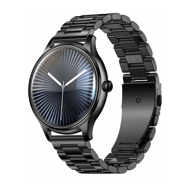 Smartwatch Colmi L28 z czarną kopertą i czarną stalową bransoletą