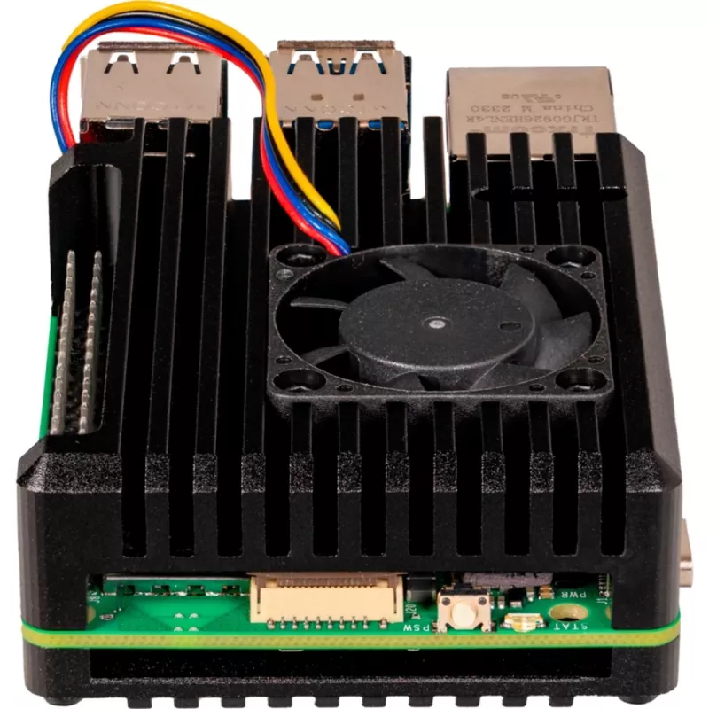 Joy-IT Armor Case BLOCK ACTIVE SBC-Obudowa odpowiednia do zestawów rozwojowych Raspberry Pi (RB-AlucaseP5-07FAN)