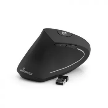 Mysz USB Optyczna Bezprzewodowa 6-PRZYCISKÓW/LEWA Czarna MROS233 Mediarange