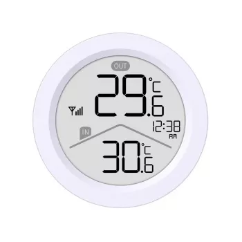 Bezprzewodowa stacja pogodowa GreenBlue, temperatura wewn./zewn., zegar, wybór °C/°F, zasięg do 60 m, GB162