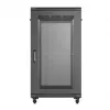 19-calowa szafa rack LANBERG FF01-6022-23B, 22U, 600×1000 mm, czarna, drzwi perforowane