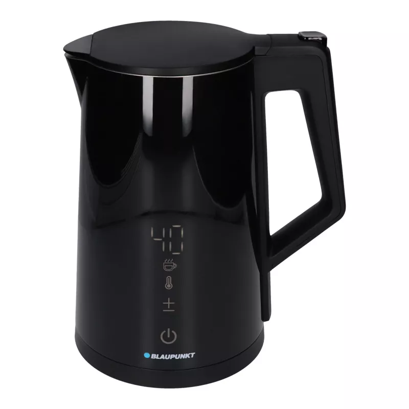 Czajnik elektryczny BLAUPUNKT EKD601, 1,7 L, 2200 W, regulowana temp. 40–100 °C, czarny, stal nierdzewna