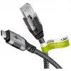 Wentronic goobay - Kabel sieciowy - 24-pin USB-C (M) do RJ-45 (M) - 1,0 m - 6 mm - FTP - CAT 6 - USB 3.1 - kabel pleciony - Czarny, Srebrny (70696)