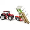 BRUDER Traktor z przyczepą do drewna BR-03453 – Zabawka mechaniczna, Kompatybilna z figurkami Bruder
