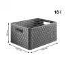 Komoda Rotho Country Czarny 3 szuflady antracyt polipropylen 325×375×712 mm z kółkami