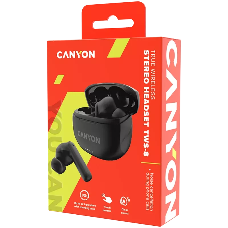 Słuchawki Bluetooth TWS-8 ENC Earbuds/BT 5.3 czarne