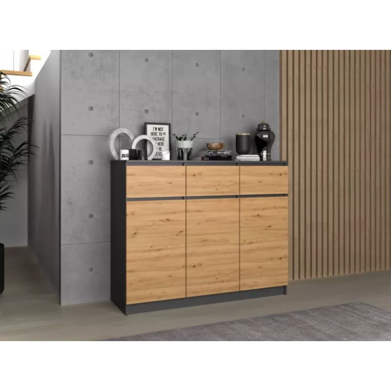 3D3S komoda 120x40x97 cm, antracyt/artisan