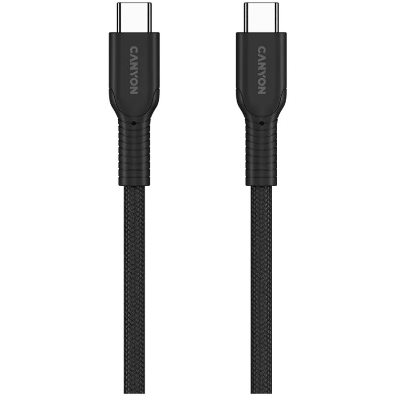 Kabel CANYON OnWire 60CL C-C 60W COLOR Pleciony 1m Czarny