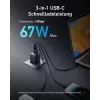 Wewnętrzna szybka ładowarka USB Anker Prime A2669313 — 67 W, 1×USB-A, 2×USB-C, Czarna